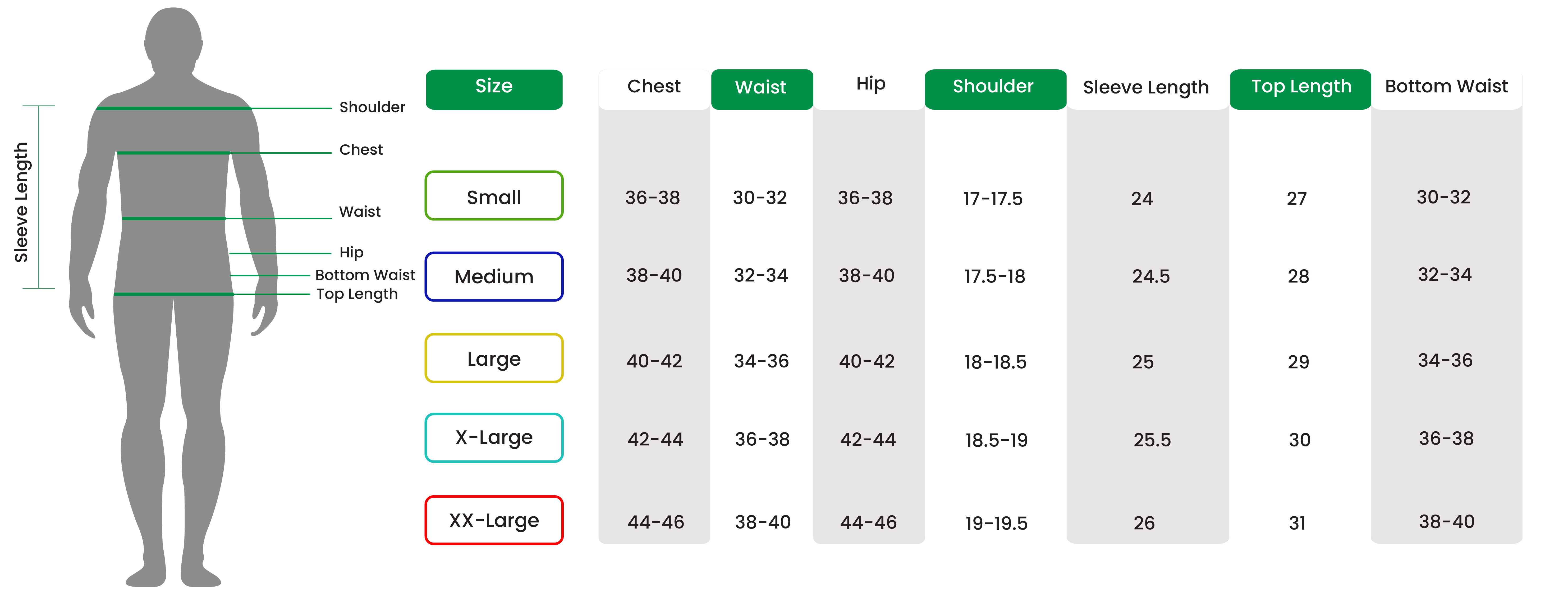 Size Chart MSC